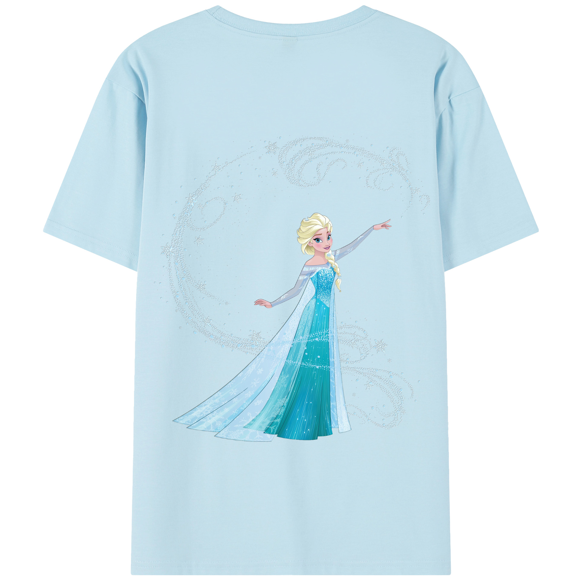 （画像用） アナと雪の女王 アンナ エルサ Frozen Anna Elsa 綿100％半袖Tシャツ（背面プリント）